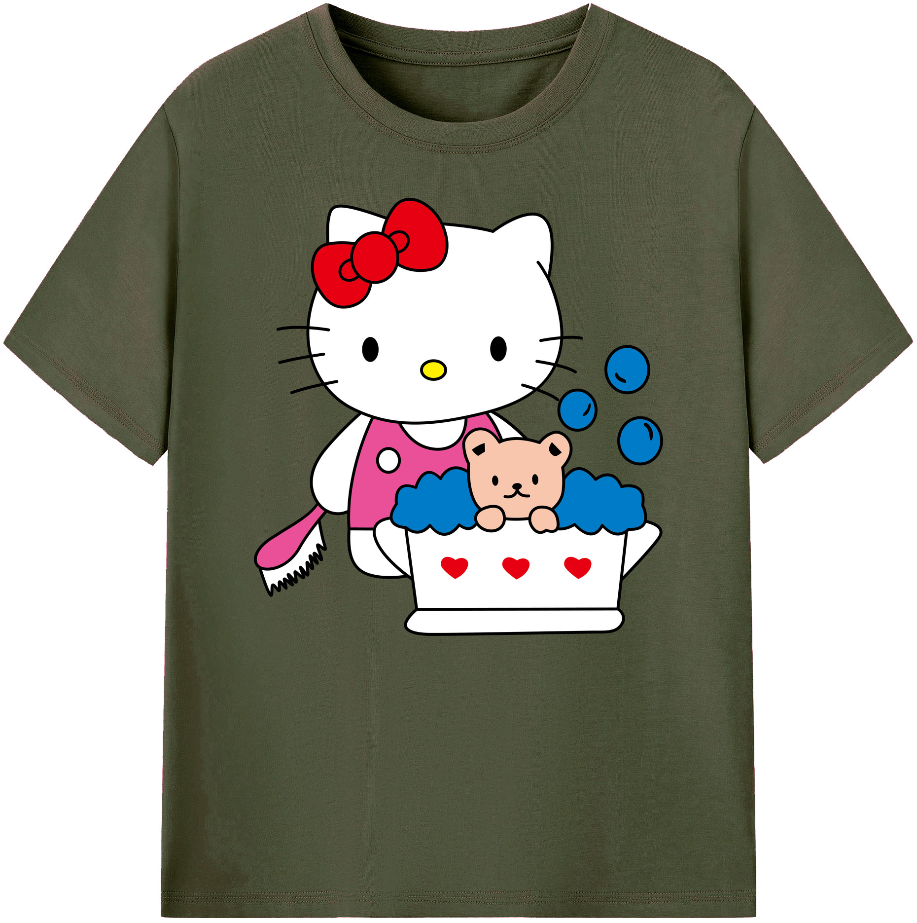 （画像用） Hello Kitty ハローキティ 綿100％ メンズ半袖Tシャツ｜肌触りやわらか＆通気性